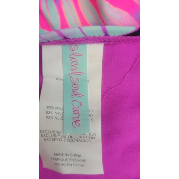 Women's Hipster Bottom W/Ruffle Leg Line Detail Island Soul Curve Multicolor 2X - Picture 4 of 7